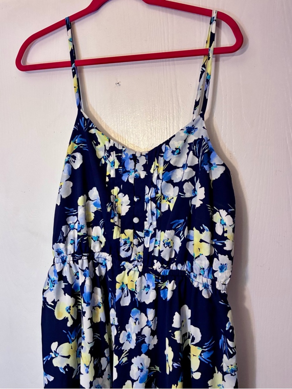 LC Lauren Conrad Navy Floral Dress with Yellow & Light Blue Blooms